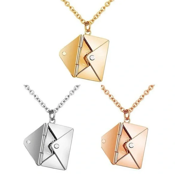 Silver Love Letter Charm Necklace, Stainless Steel Mama Chains - Picture 4 of 4